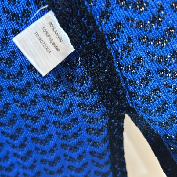 MIN WANG  WOMENS HEAVYWEIGHT CARDIGAN BLACK BLUE LONG SLEEVE SIZE SMALL - Picture 14 of 15